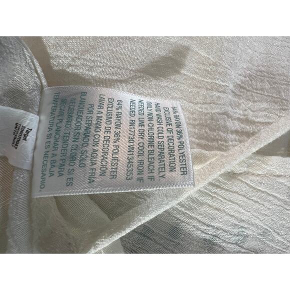 Kona Sol Swimsuit Cover in White w/Embroidery at Neckline Tie Waist Size XL - Picture 6 of 6